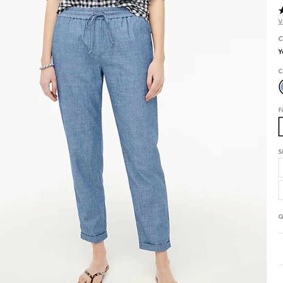 J. Crew Factory Pants - J Crew Chambray Size 2 Drawstring Pant